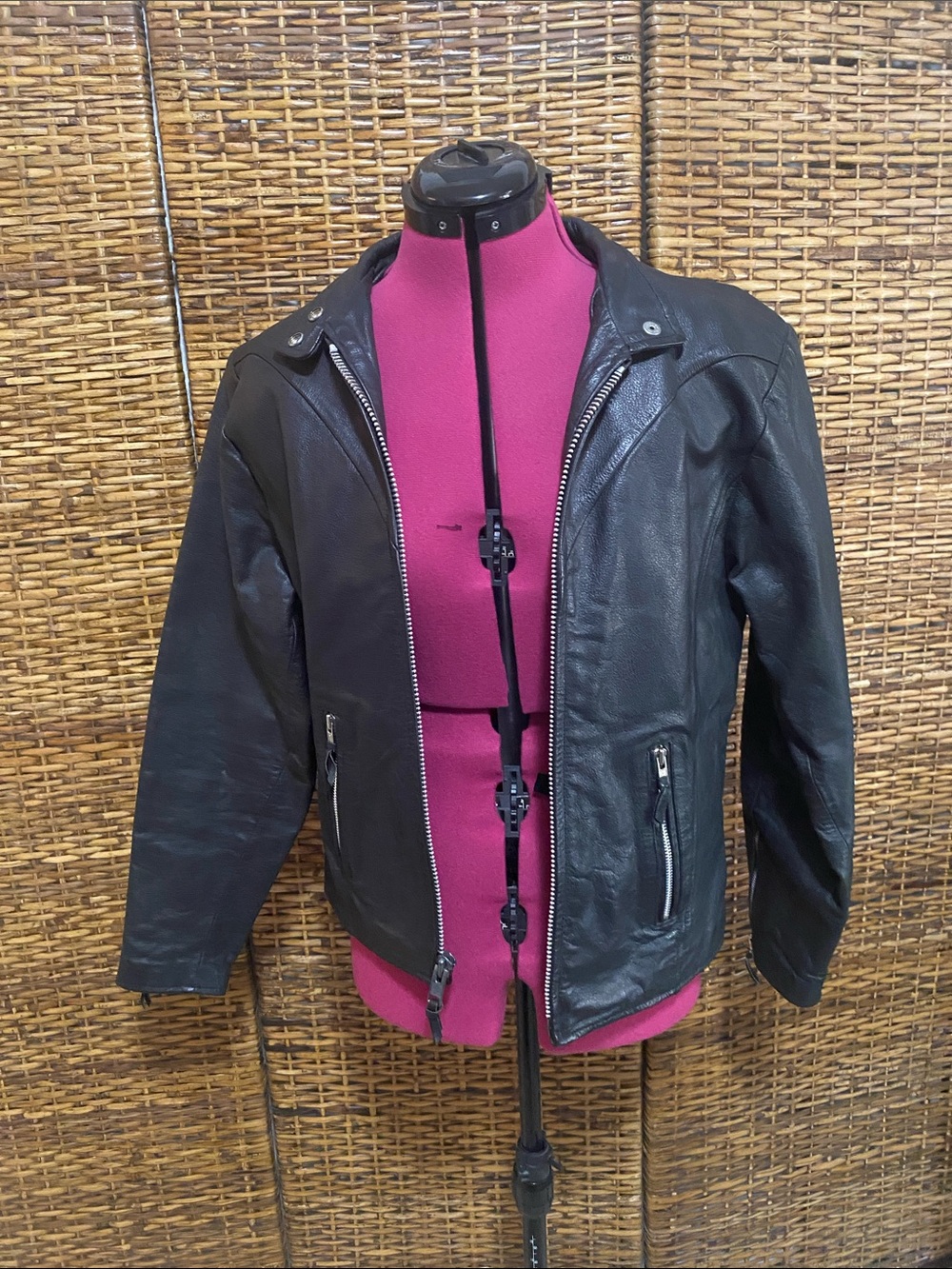 Wilson’s leather X Harley-Davidson Black Leather Biker Jacket with Wing Patch S - Picture 2 of 9